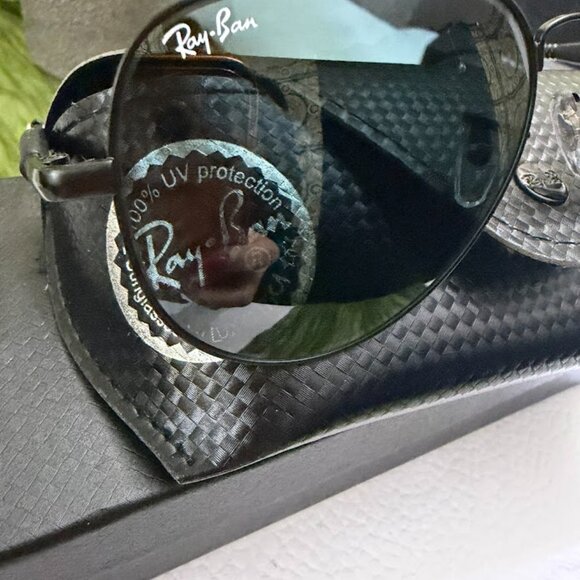 Ray-Ban RB3517 Black Aviator Sunglasses G-15 Lenses Italy Full Set Unisex main image 10